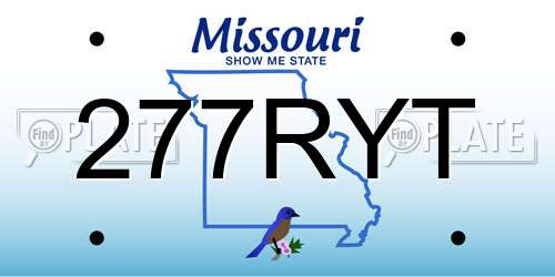 277RYT Missouri License Plate