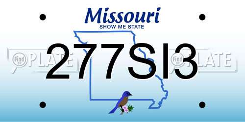 277SI3 Missouri License Plate