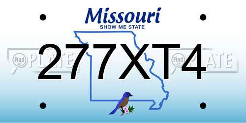 277XT4 Missouri License Plate
