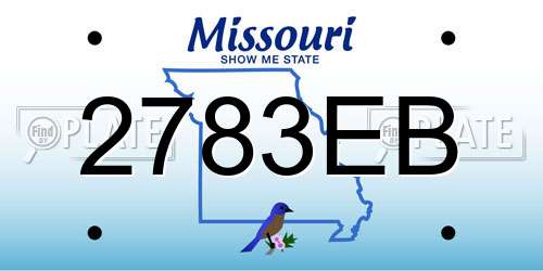 2783EB Missouri License Plate
