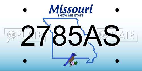 2785AS Missouri License Plate