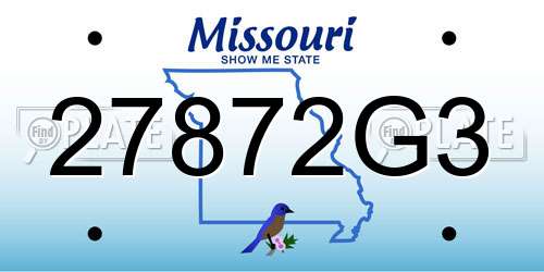 27872G3 Missouri License Plate