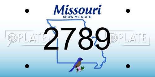 2789 Missouri License Plate