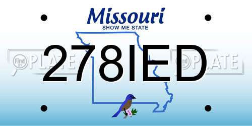 278IED Missouri License Plate