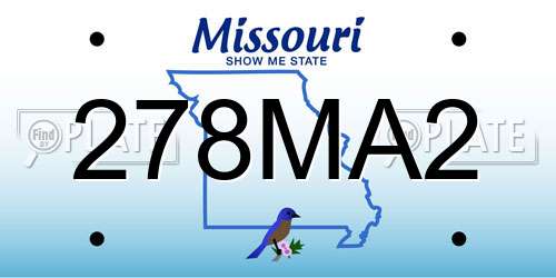278MA2 Missouri License Plate