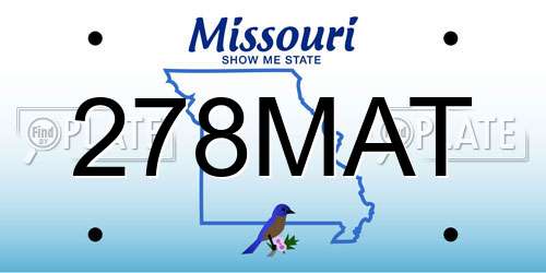 278MAT Missouri License Plate