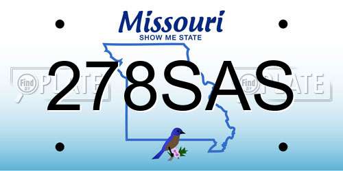 278SAS Missouri License Plate
