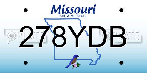 278YDB Missouri License Plate