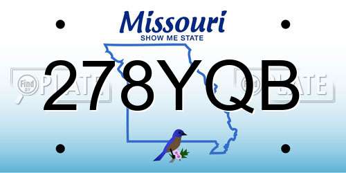 278YQB Missouri License Plate