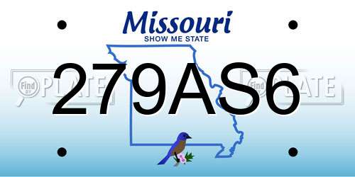 279AS6 Missouri License Plate