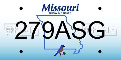 279ASG Missouri License Plate