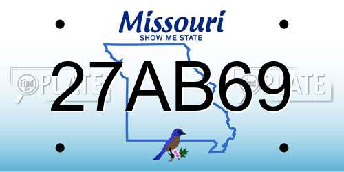 27AB69 Missouri License Plate