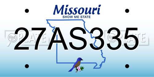 27AS335 Missouri License Plate