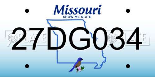 27DG034 Missouri License Plate