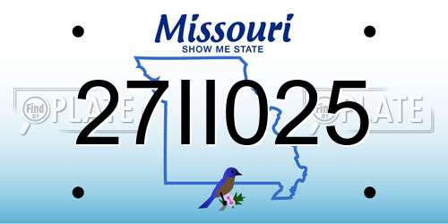 27II025 Missouri License Plate