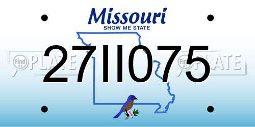27II075 Missouri License Plate