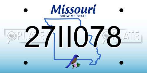 27II078 Missouri License Plate