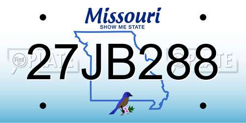 27JB288 Missouri License Plate