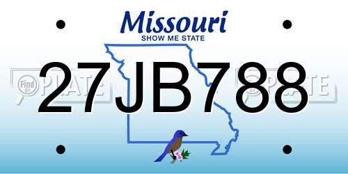 27JB788 Missouri License Plate