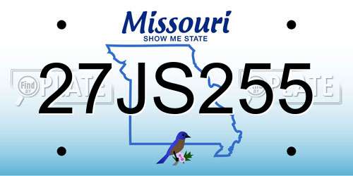 27JS255 Missouri License Plate