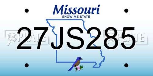 27JS285 Missouri License Plate