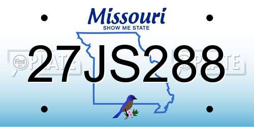 27JS288 Missouri License Plate