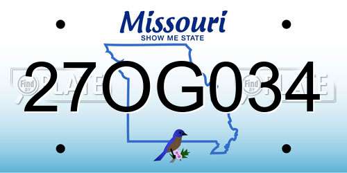 27OG034 Missouri License Plate