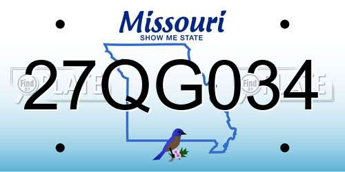 27QG034 Missouri License Plate