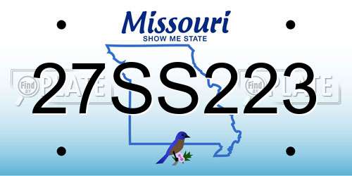 27SS223 Missouri License Plate