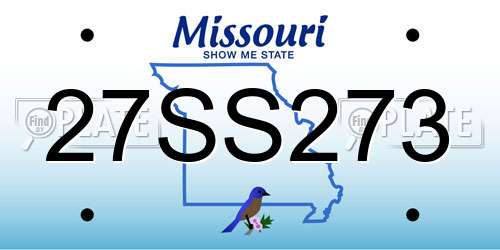 27SS273 Missouri License Plate