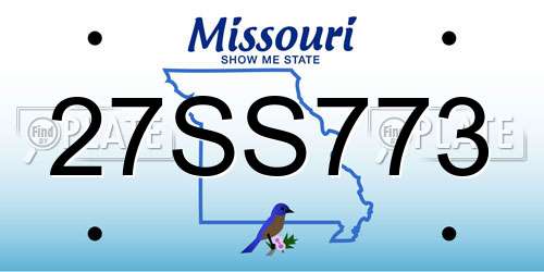 27SS773 Missouri License Plate