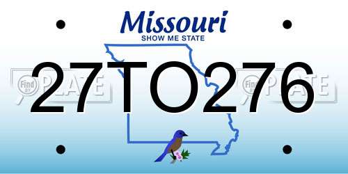 27TO276 Missouri License Plate