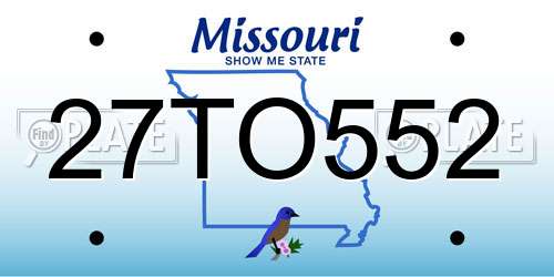 27TO552 Missouri License Plate