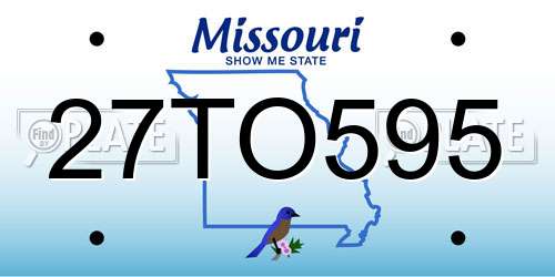 27TO595 Missouri License Plate