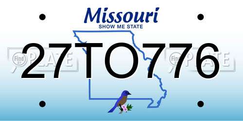 27TO776 Missouri License Plate