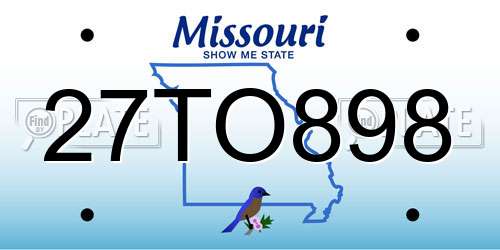 27TO898 Missouri License Plate
