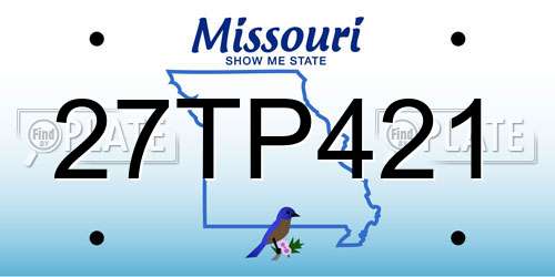 27TP421 Missouri License Plate