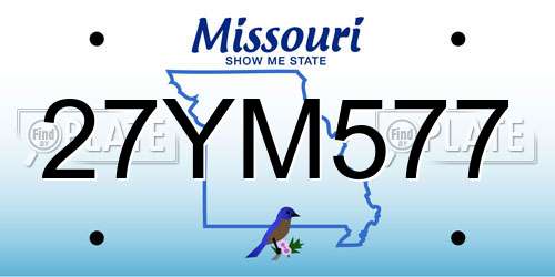 27YM577 Missouri License Plate