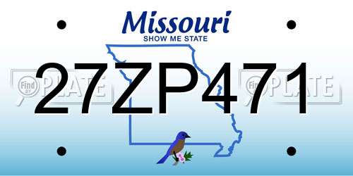 27ZP471 Missouri License Plate