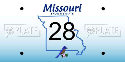 28 Missouri License Plate