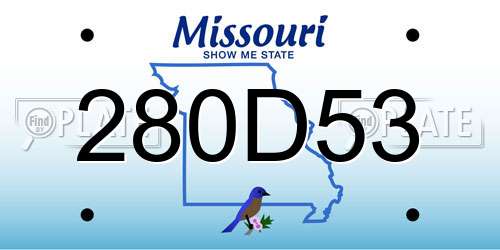 280D53 Missouri License Plate