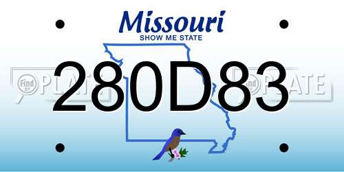 280D83 Missouri License Plate