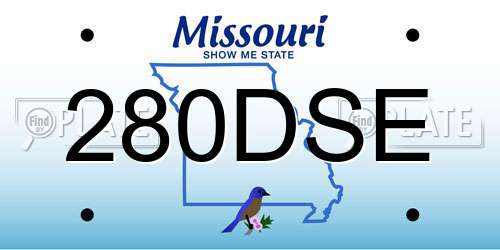 280DSE Missouri License Plate