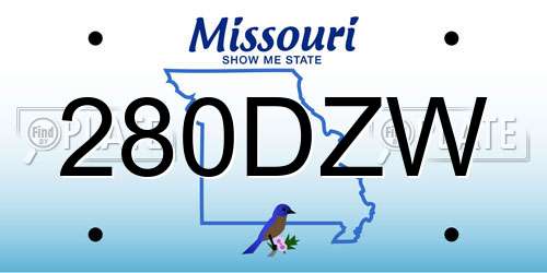 280DZW Missouri License Plate