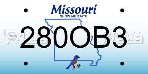 280OB3 Missouri License Plate