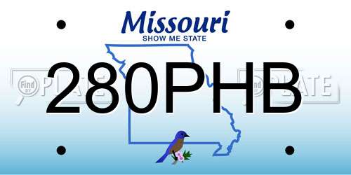 280PHB Missouri License Plate