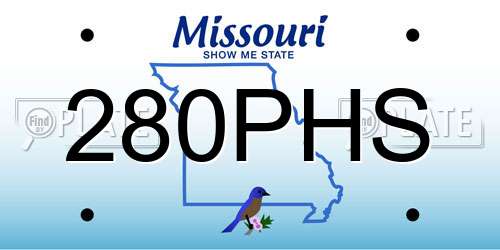 280PHS Missouri License Plate