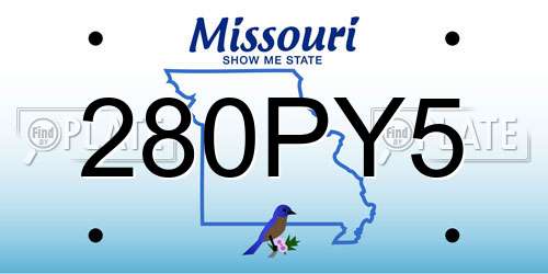 280PY5 Missouri License Plate
