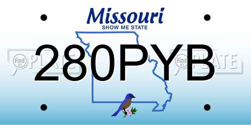 280PYB Missouri License Plate