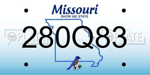 280Q83 Missouri License Plate